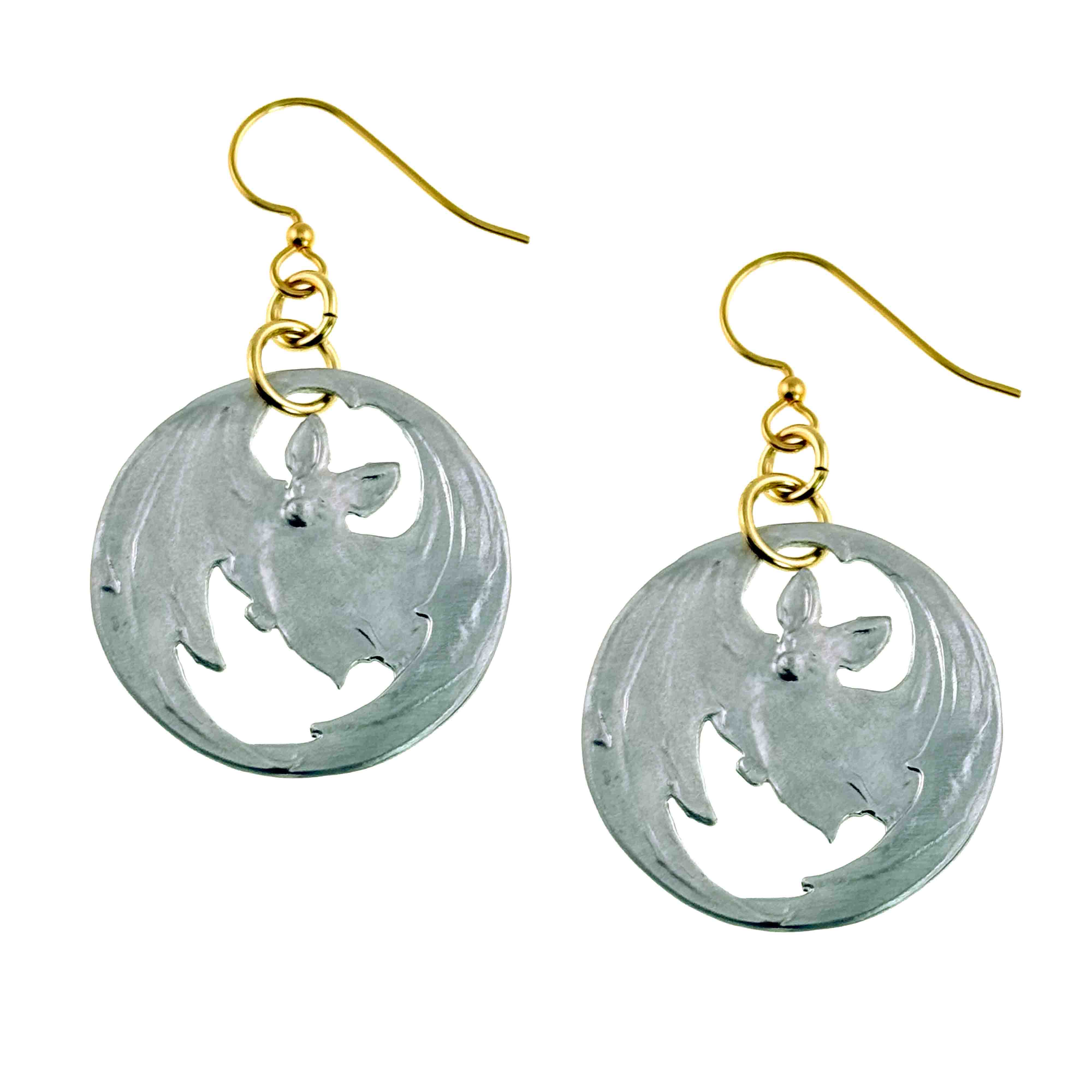 BUY Vampire Bat Aluminum Disc Earrings