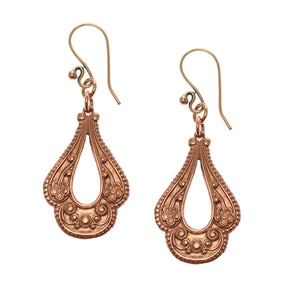 1 of 7: A Pair of Victorian Open Teardrop Earrings on a White Background