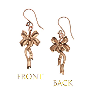 3 of 7: Yuletide Ribbon Copper Dangle Earrings