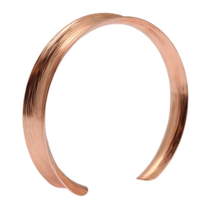 4 of 7: Left Side View of Anticlastic Bark Copper Bangle Bracelet