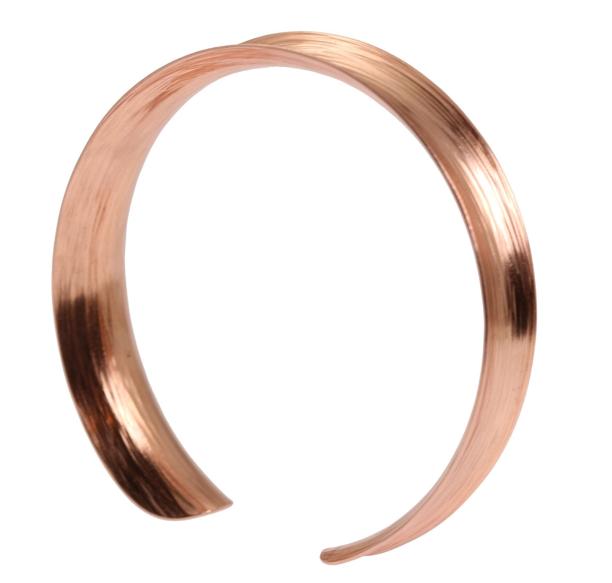 Detailed View of Anticlastic Bark Copper Bangle Bracelet