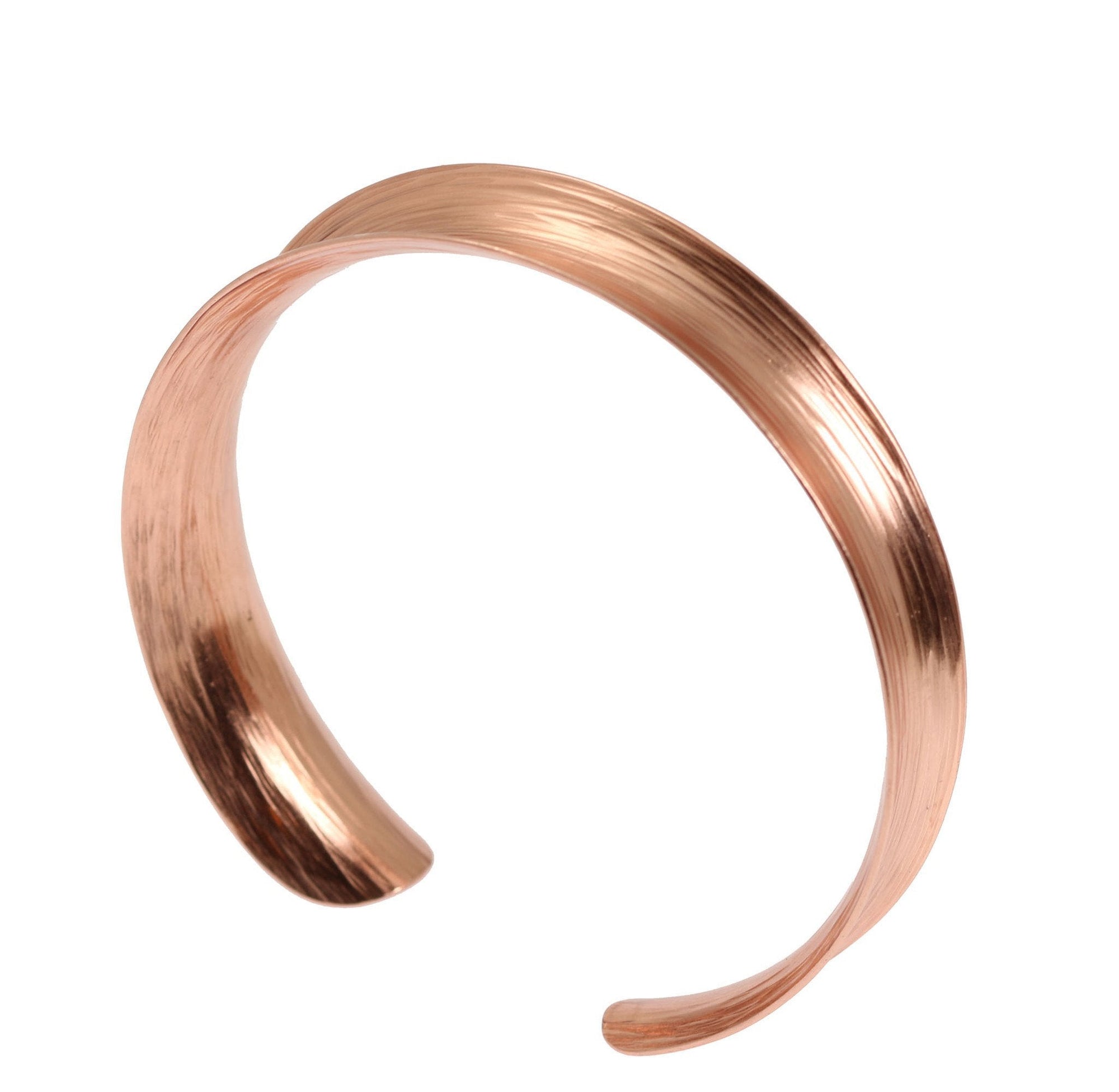 Side View of Anticlastic Bark Copper Bangle Bracelet
