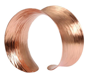 2 of 5: Side View of Anticlastic Copper Bark Bangle Bracelet