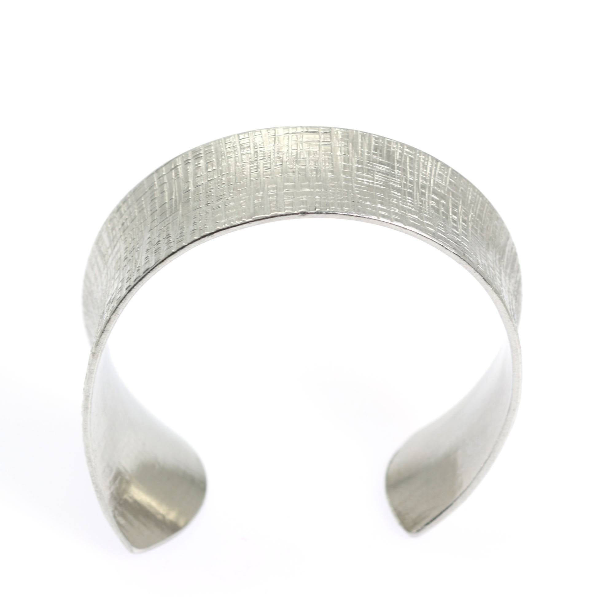 Shape of Anticlastic Tapered Linen Aluminum Bangle Bracelet