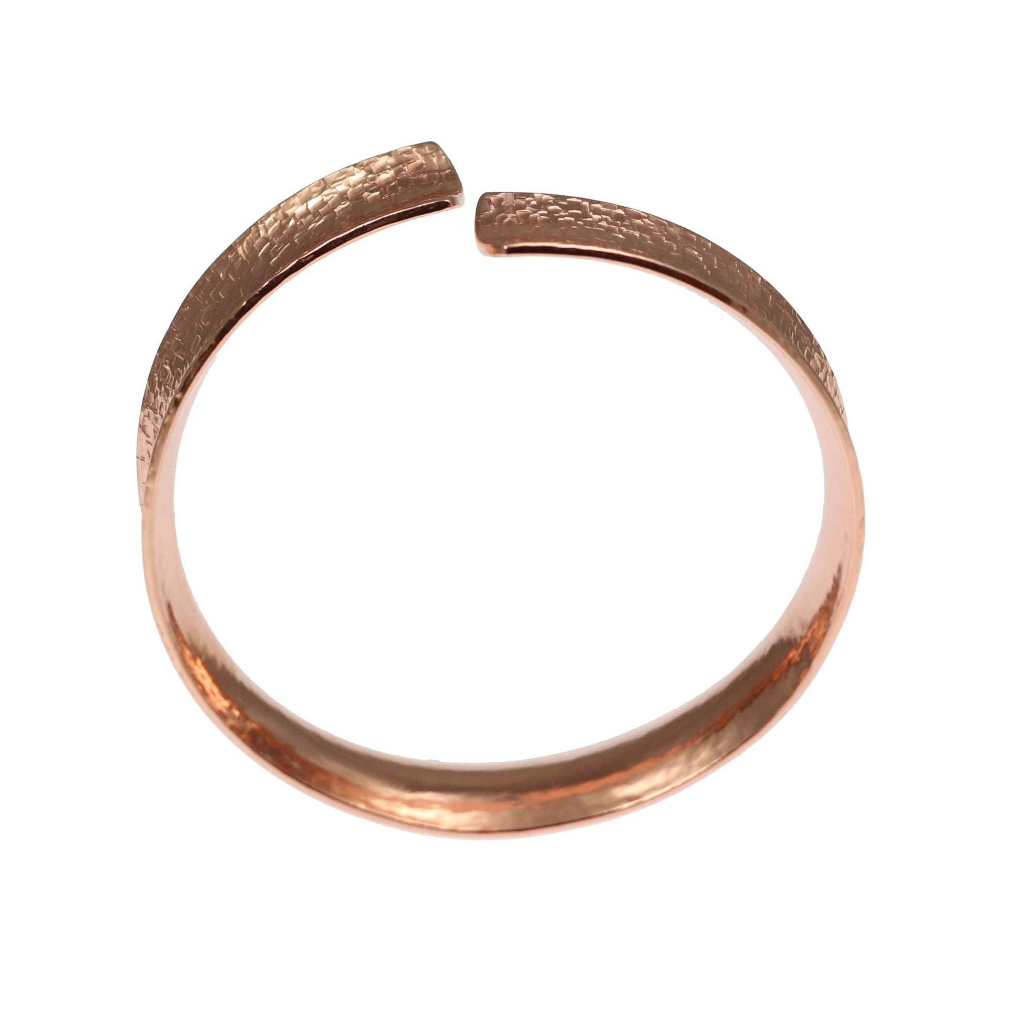 Shape of Anticlastic Texturized Copper Bangle Bracelet