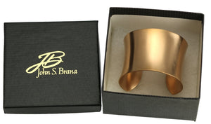 8 of 9: Brushed Anticlastic Bronze Cuff in a Black Gift Box with Gold Logo