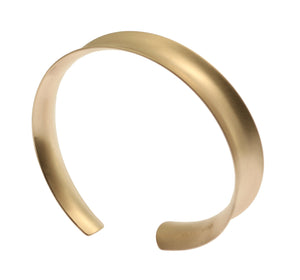 2 of 7: Side Detail of Brushed Bronze Anticlastic Bangle Bracelet