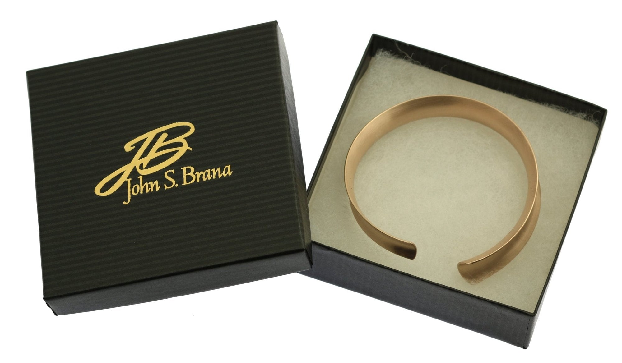 Brushed Bronze Anticlastic Bangle Bracelet in Black Gift Box with Gold Logo