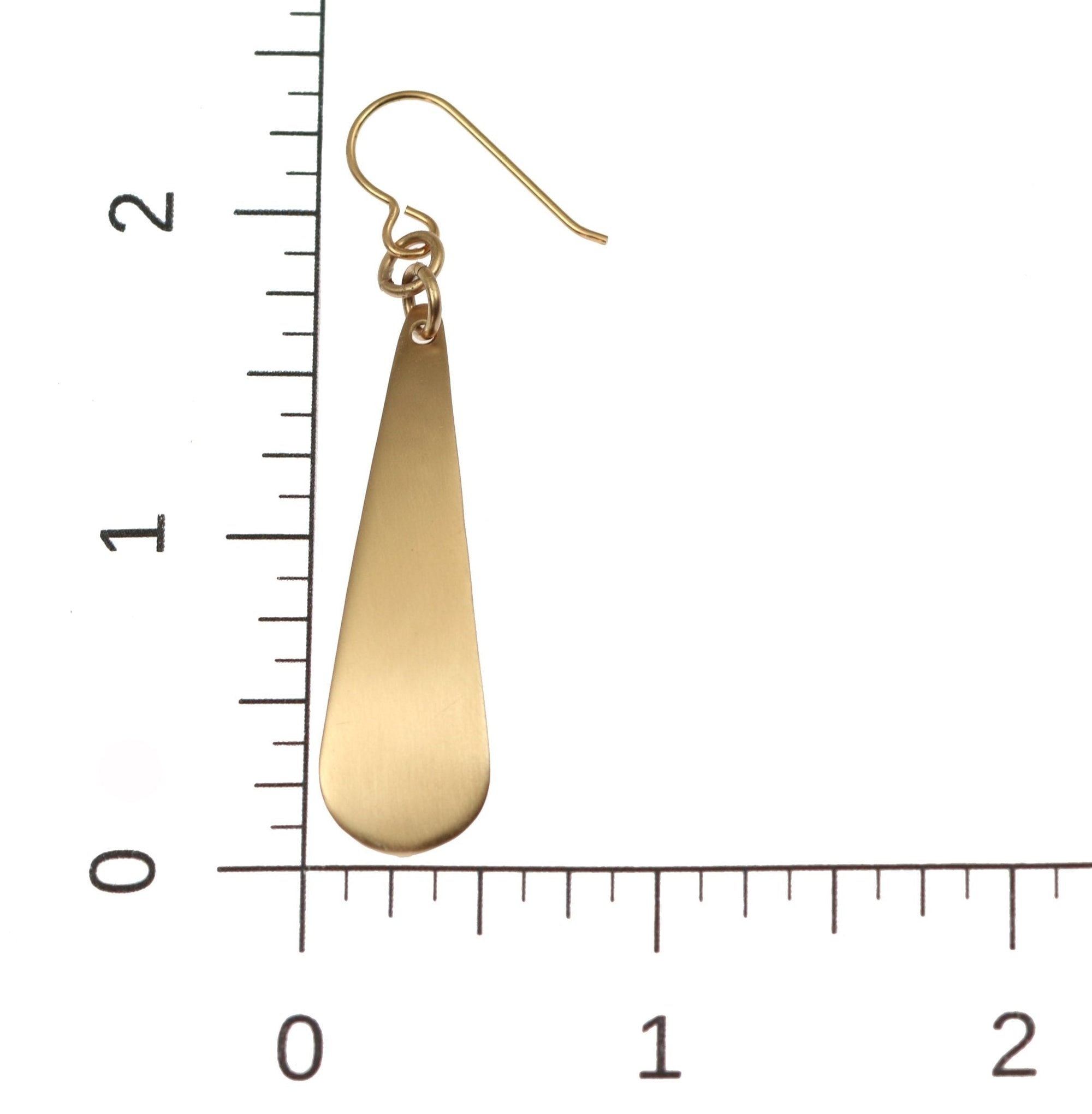 Scale of Brushed Bronze Long Teardrop Earrings