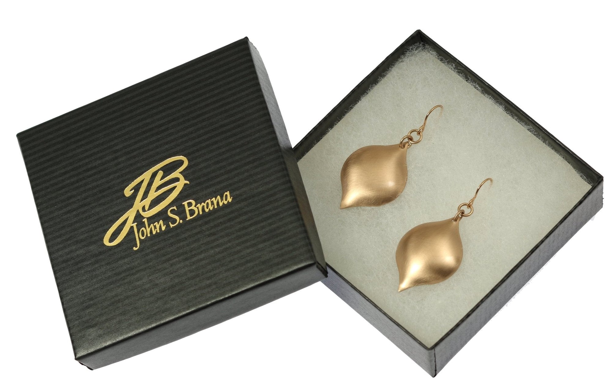 Brushed Bronze Marrakesh Drop Earrings in Black Gift Box