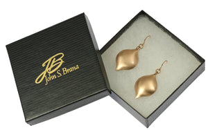 6 of 6: Brushed Bronze Marrakesh Drop Earrings in Black Gift Box with Gold Logo