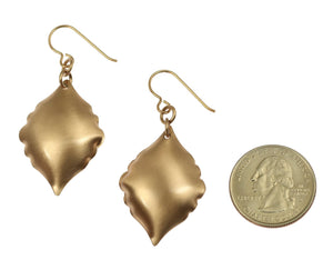 2 of 6: Size of Brushed Bronze Moroccan Drop Earrings compared to a US Quarter Coin