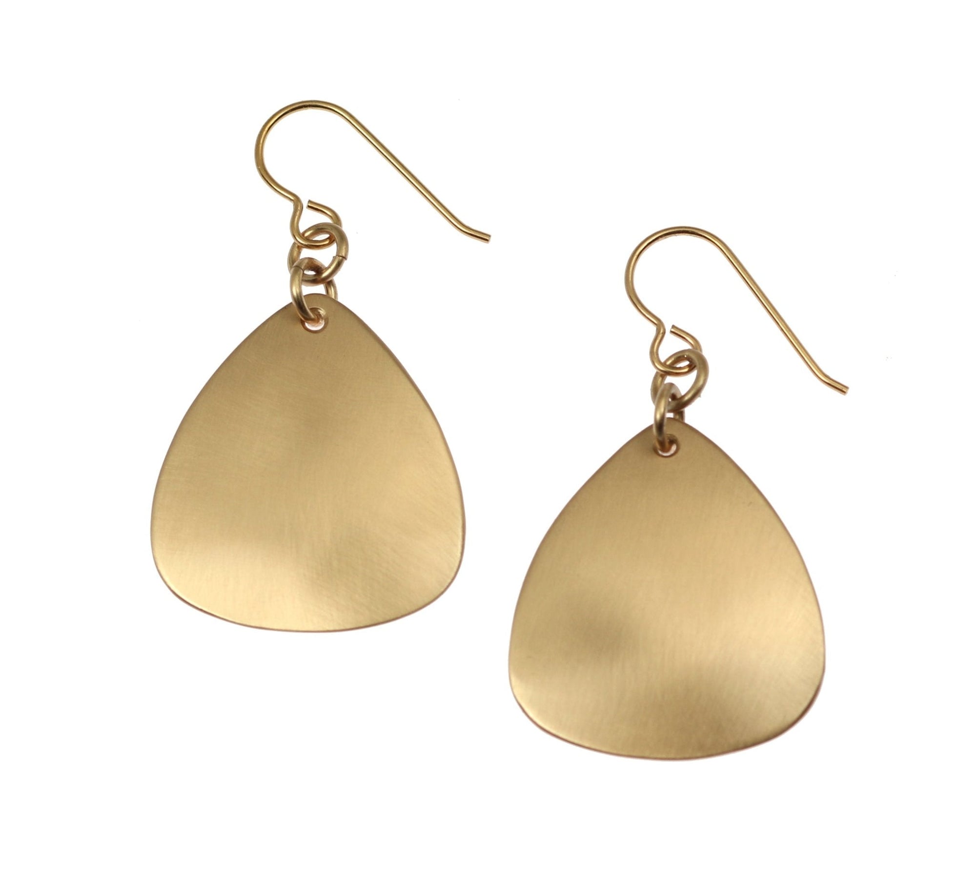 Brushed Bronze Triangular Drop Earrings