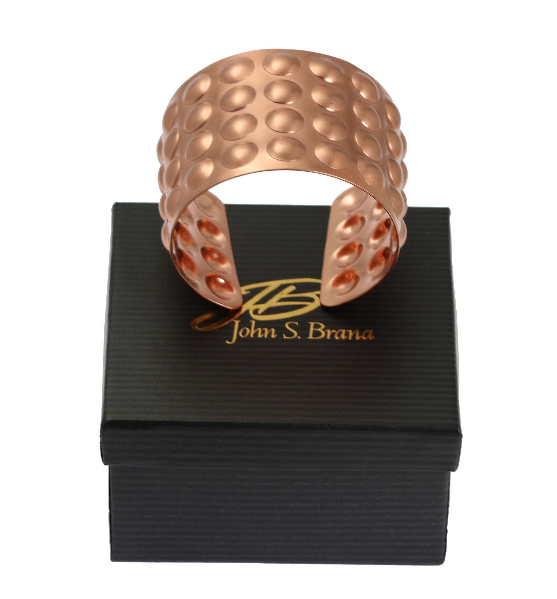 Gift Boxed Brushed Copper Bubble Wrap Cuff Bracelet