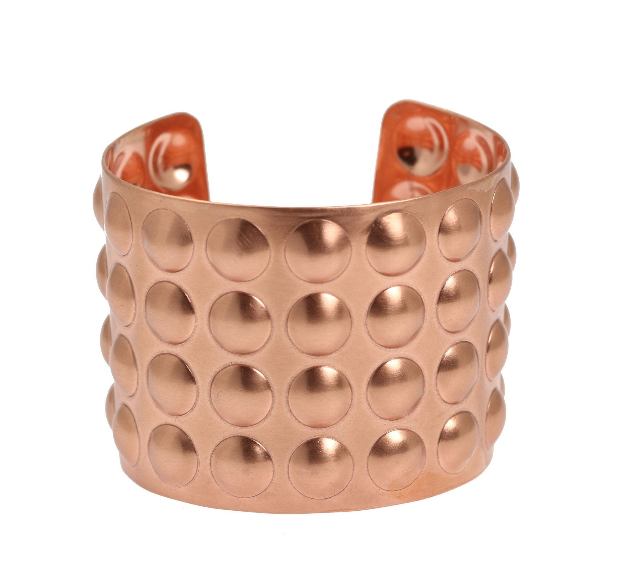 Detail of Brushed Copper Bubble Wrap Cuff Bracelet