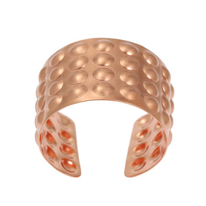 3 of 7: Top View of Brushed Copper Bubble Wrap Cuff Bracelet