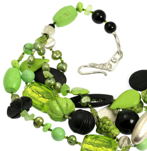 5 of 6: Chalk Turquoise Beaded Gemstone Necklace Detail Clasp View