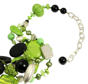 6 of 6: Chalk Turquoise Beaded Gemstone Necklace Detailed View