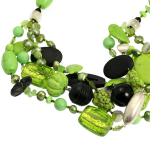 4 of 6: Close Up Detail of Chalk Turquoise Beaded Gemstone Necklace