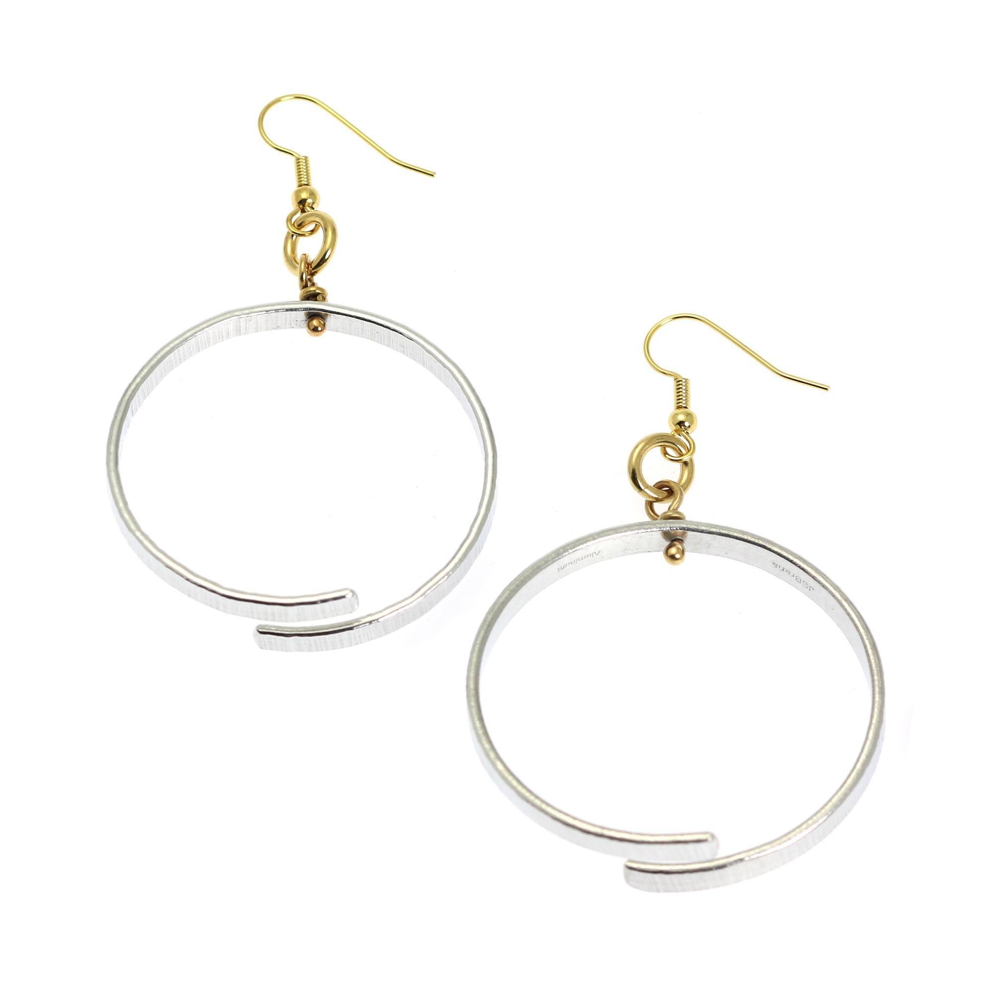 Shape of Chased Aluminum Hoop Earrings