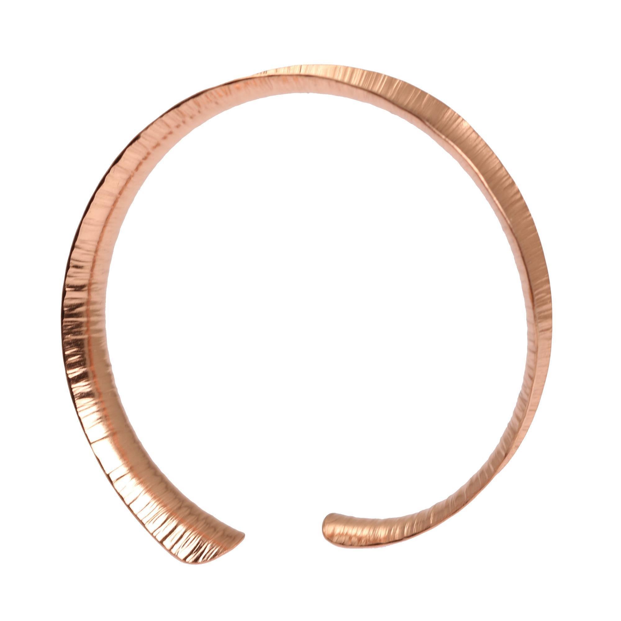 Shape of Chased Anticlastic Copper Bangle Bracelet