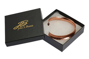 6 of 6: Chased Anticlastic Copper Bangle Bracelet in Black Gift Box