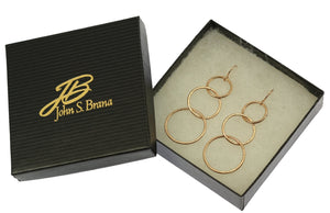 5 of 5: Gift Boxed Chased Bronze Three Tiered Dangle Earrings