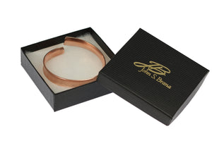 5 of 6: Chased Copper Bangle Bracelet in Black Gift Box with a Gold Logo