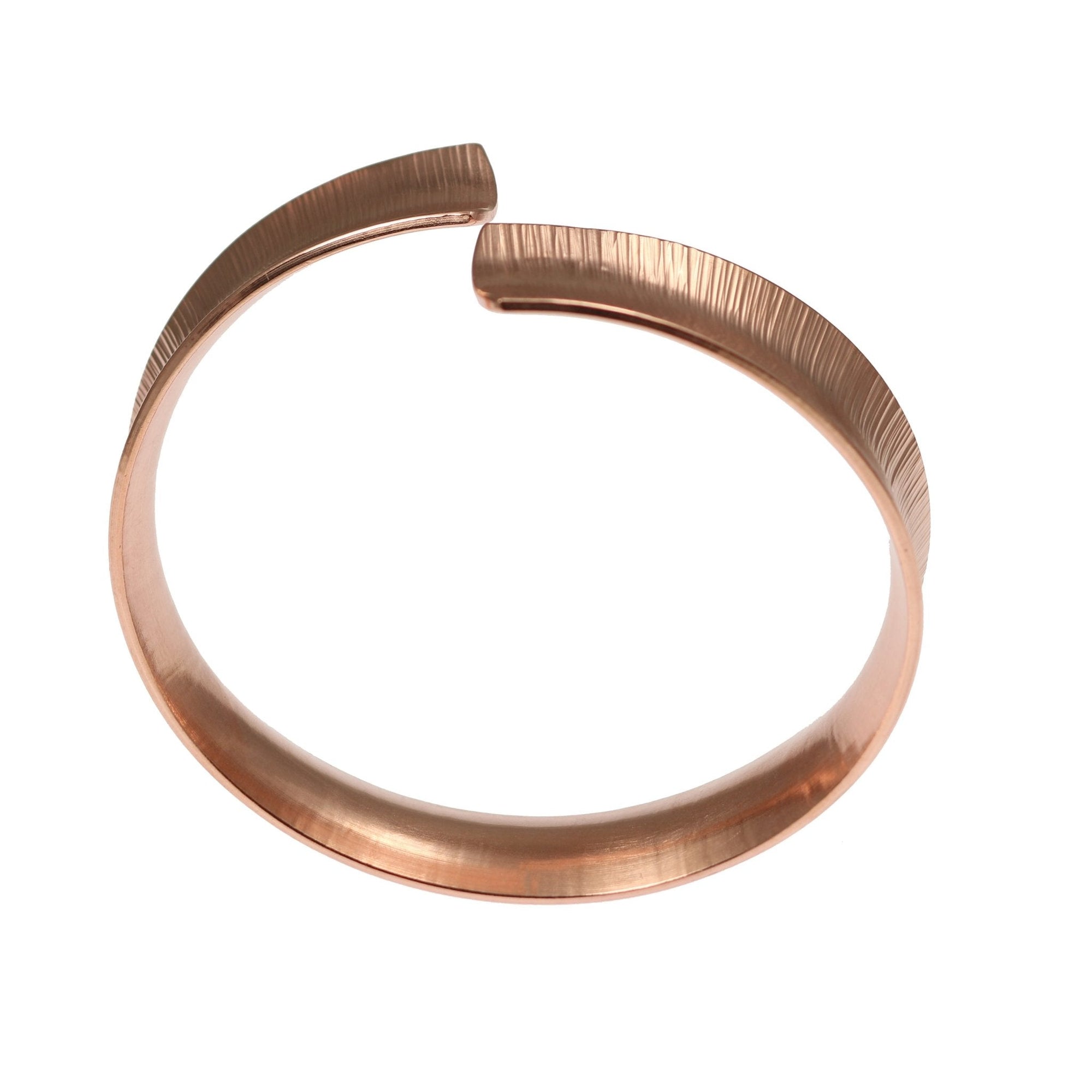 Shape of Chased Copper Bangle Bracelet