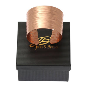 7 of 7: Gift Boxed Chased Copper Bark Cuff Bracelet