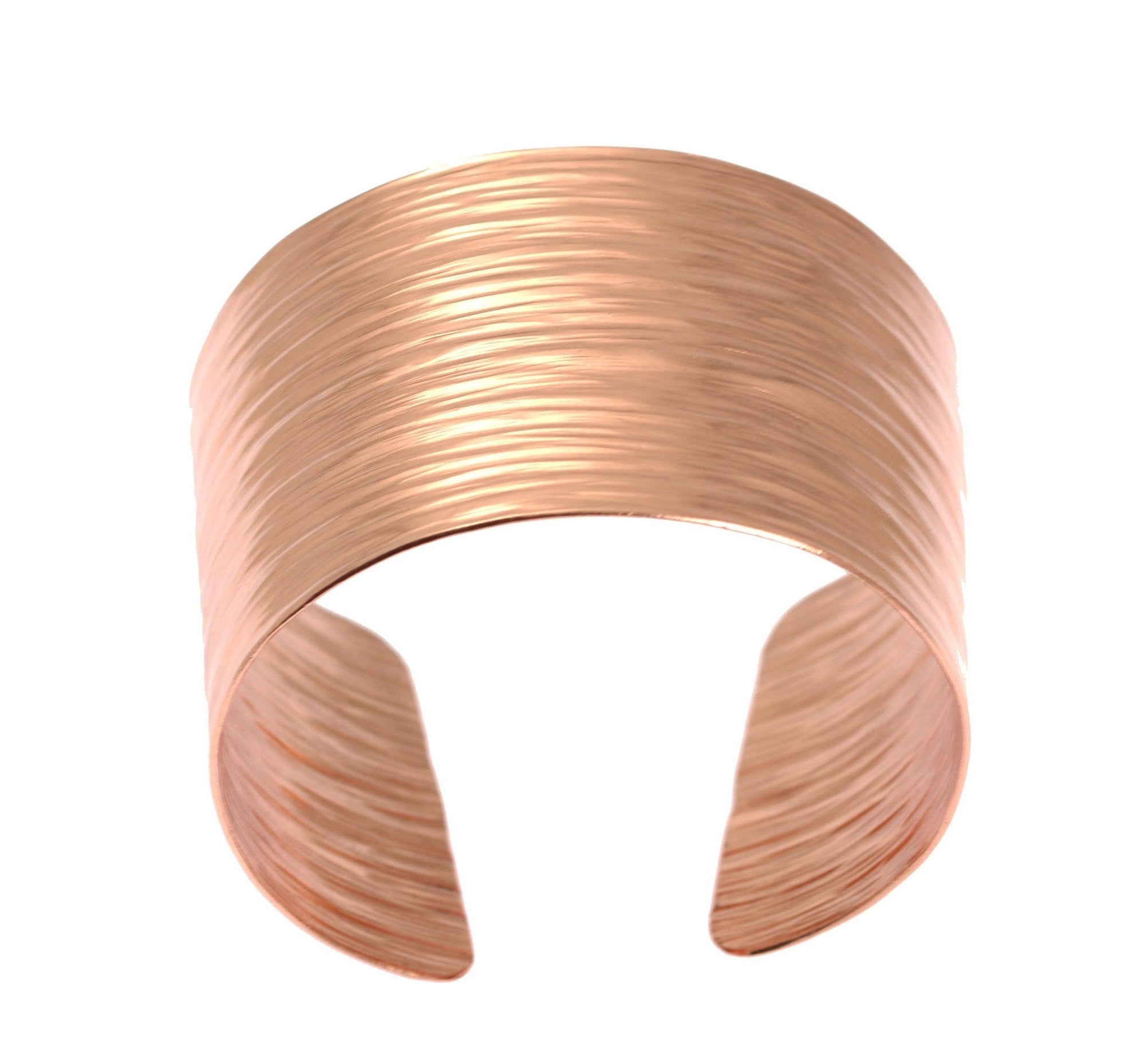 Top View of Chased Copper Bark Cuff Bracelet