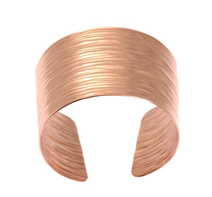 4 of 7: Top View of Chased Copper Bark Cuff Bracelet