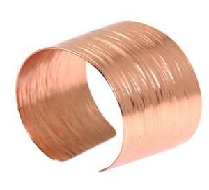 2 of 7: Detailed View of Chased Copper Bark Cuff Bracelet