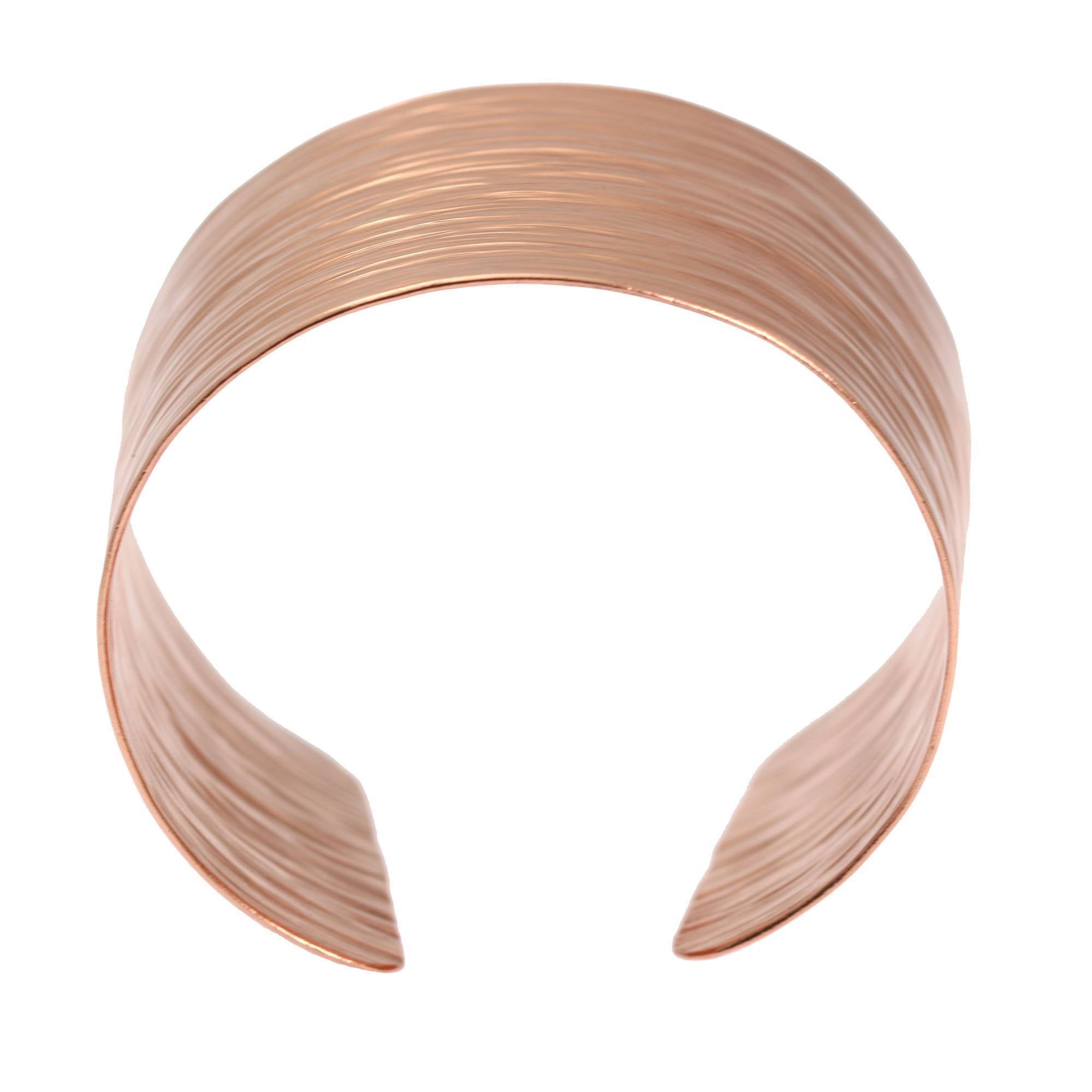 Shape of Chased Copper Bark Cuff Bracelet