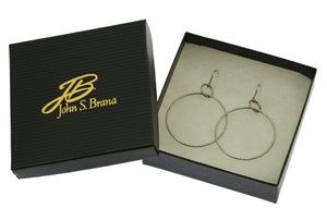 4 of 5: Gift Boxed Chased Stainless Steel Hoop Earrings