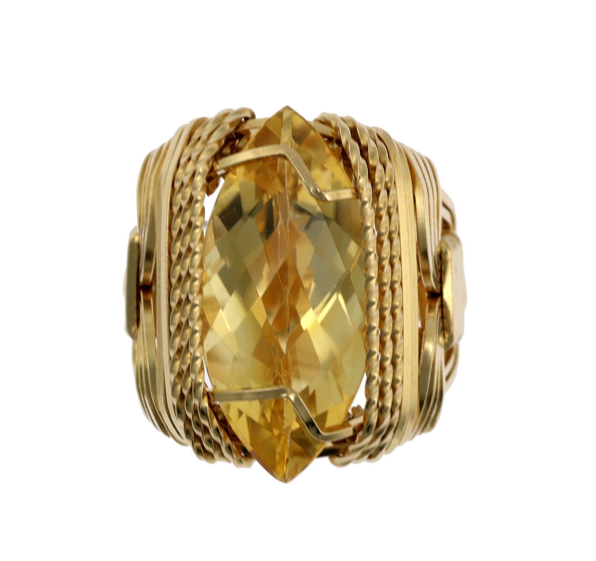 Citrine 14K Gold-filled Cocktail Ring Top View