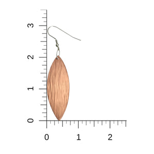 3 of 6: Scale of Copper Bark Leaf Drop Earrings