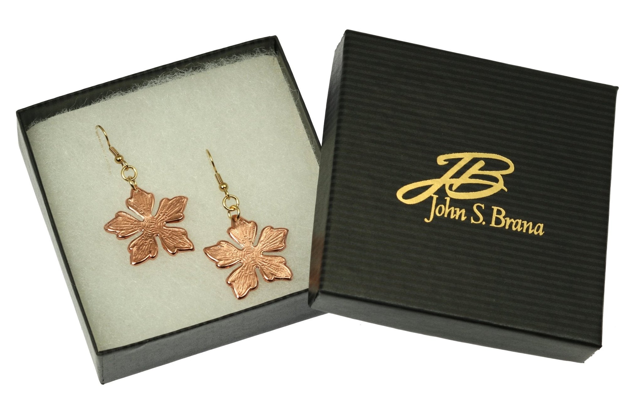 Gift Boxed Copper Buttercup Flower Earrings