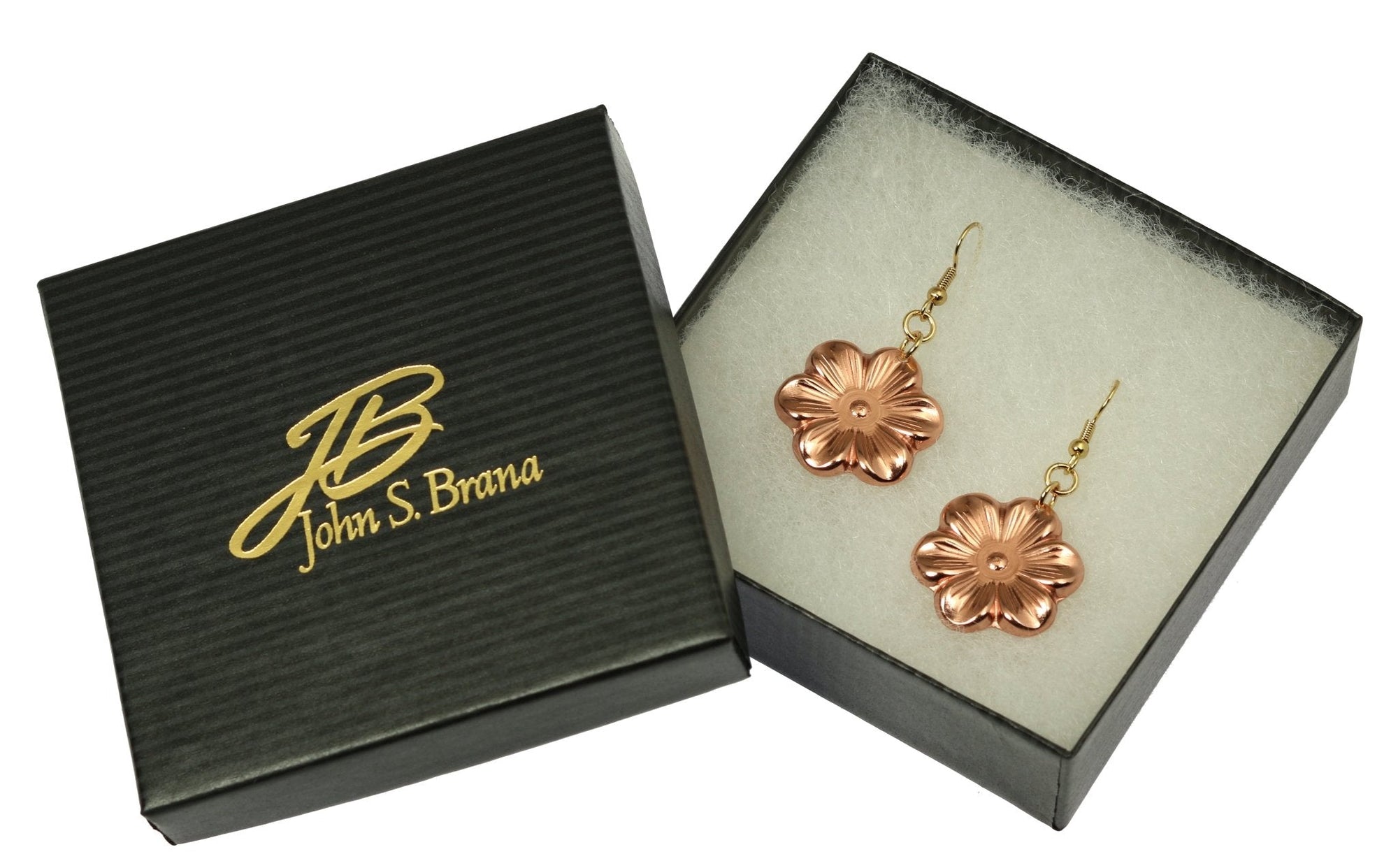 Gift Boxed Copper Cherry Blossom Flower Earrings