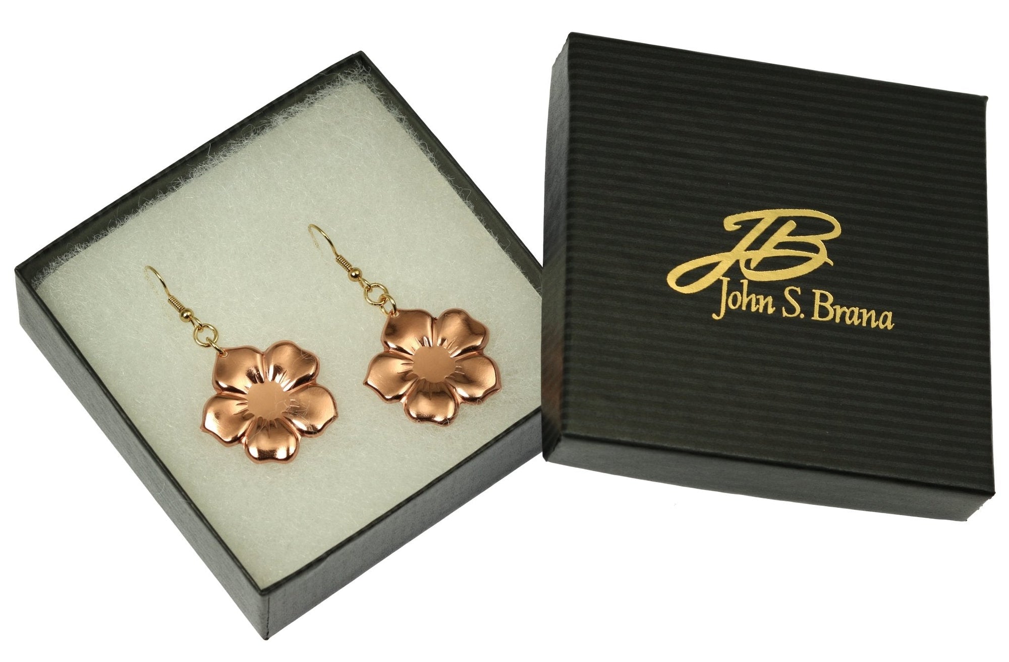 Gift Boxed Copper Forget Me Not Flower Earrings