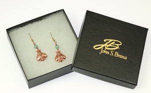 5 of 6: Gift Boxed Copper Honey Bee Drop Earrings With Amazonite