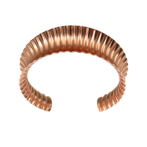 4 of 9: Detail View of Corrugated Copper Anticlastic Tapered Cuff