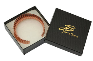 7 of 9: Gift Boxed Corrugated Copper Anticlastic Tapered Cuff