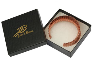 8 of 9: Corrugated Copper Anticlastic Tapered Cuff in Black Gift Box