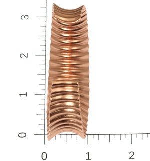 5 of 9: Scale of Corrugated Copper Anticlastic Tapered Cuff