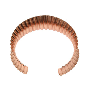 3 of 9: Shape of Corrugated Copper Anticlastic Tapered Cuff
