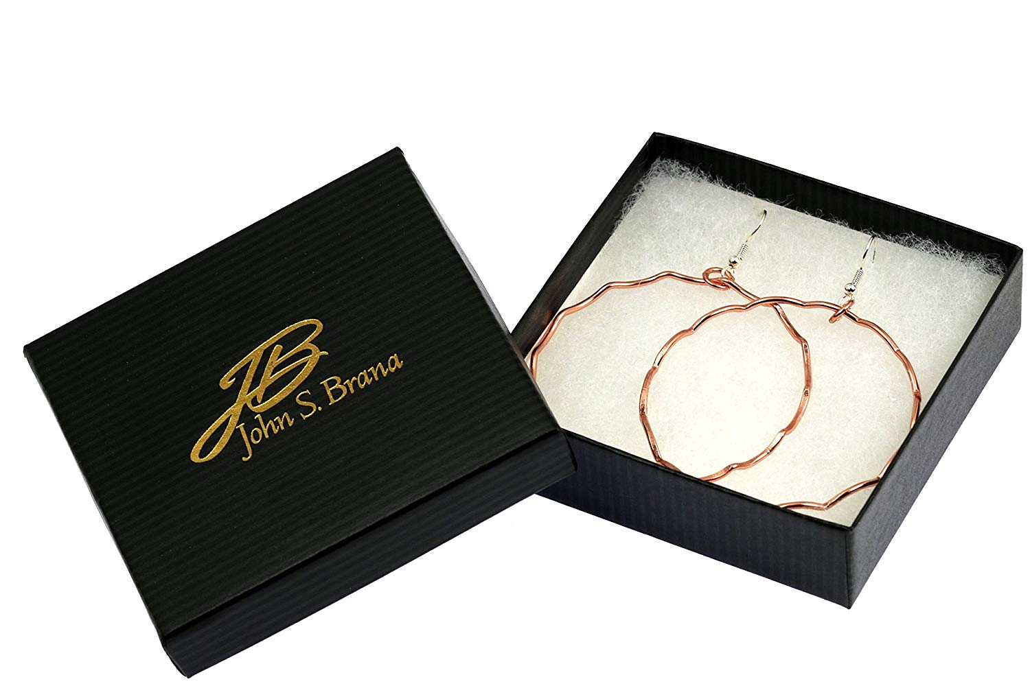 Gift Boxed Corrugated Copper Hoop Earrings