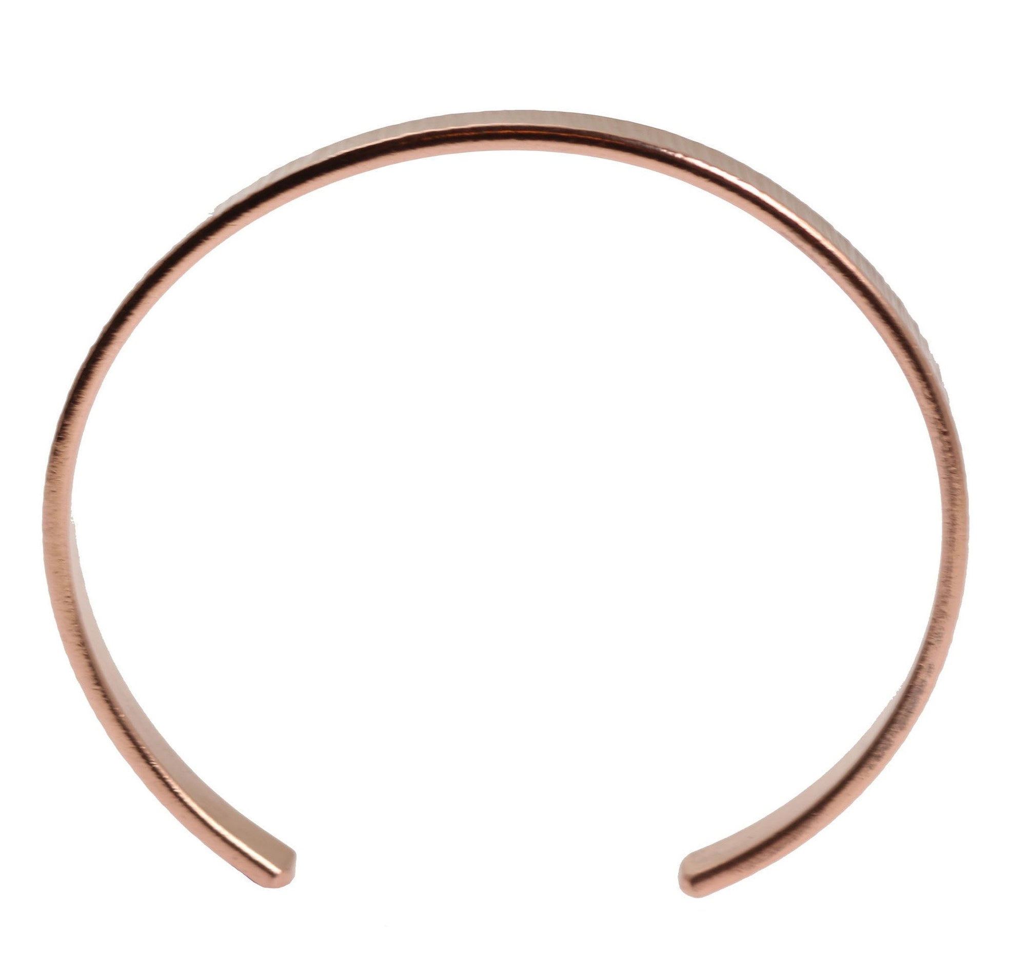 Shape of Men's Thin Chased Copper Cuff Bracelet