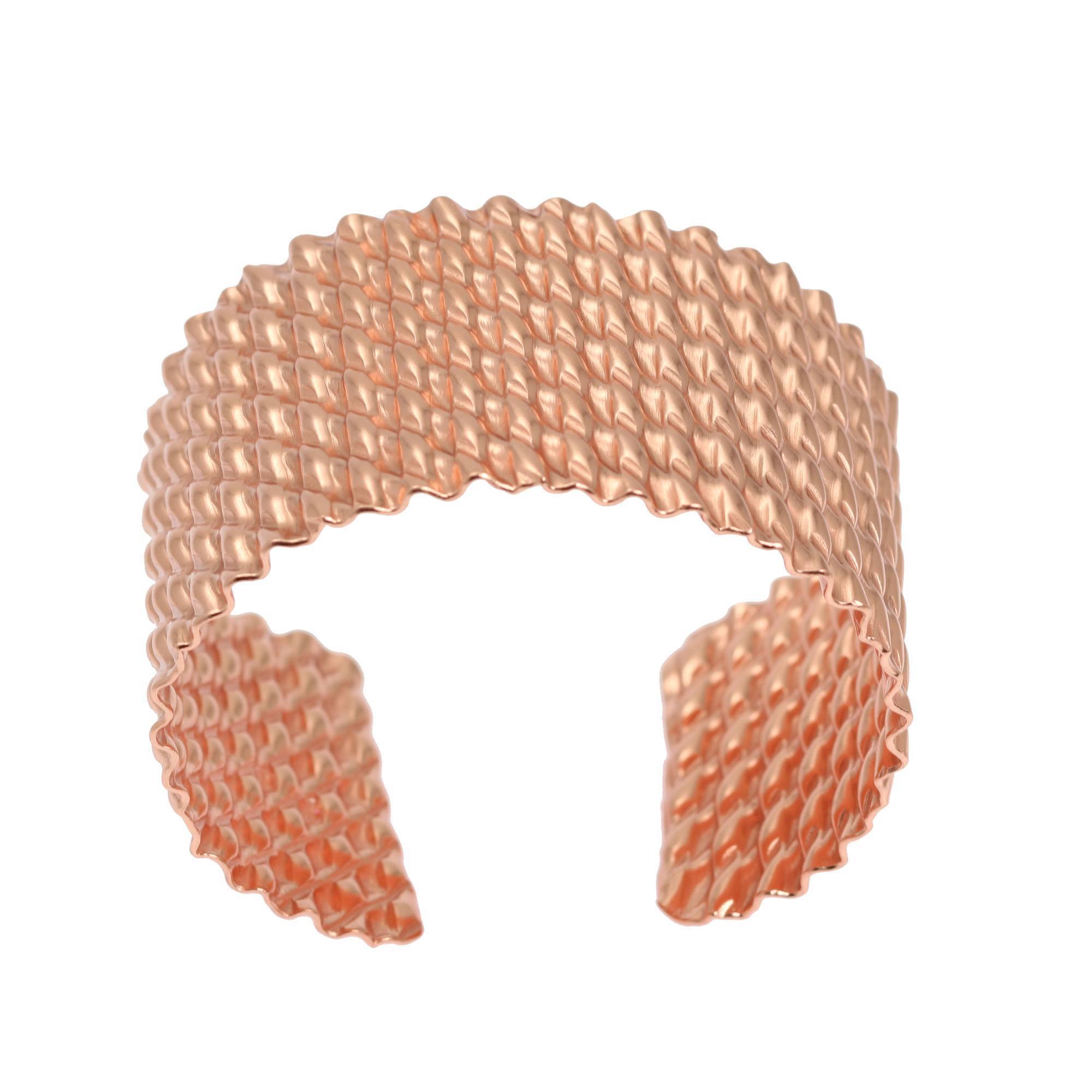 Top View of Double Corrugated Copper Cuff