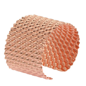 1 of 7: A Double Corrugated Copper Cuff on a White Background